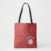 Baseball Red Over All Print Bag Tasche (Vorderseite)