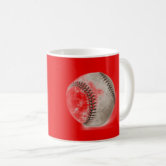 Baseball Red Pop Art Kaffeetasse (VorderseiteRechts)