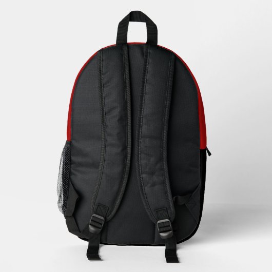 Baseball Red Print Bedruckter Rucksack (Rückseite)