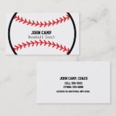 Baseball Red Stitch Coach Sports Business Card Visitenkarte (Vorne/Hinten)