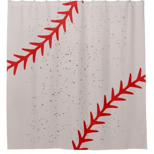 Baseball Red Stitches Lace Themed Duschvorhang (Vorderseite)
