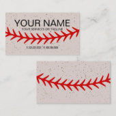 Baseball Red Stitches Lace Themed Visitenkarte (Vorne/Hinten)