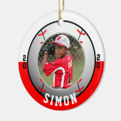 Baseball Red White Team Colors Keramik Ornament (Links)