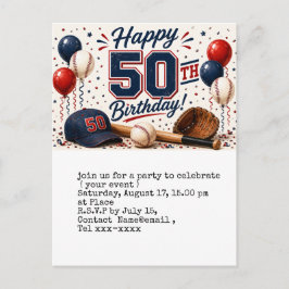 Baseball rettet das Datum 50. Geburtstagsfeier Postkarte