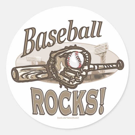 Baseball Rocks! Aufkleber (Vorderseite)
