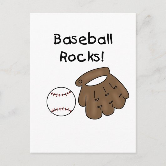 Baseball Rocks T - Shirt und Geschenke Postkarte (Vorderseite)