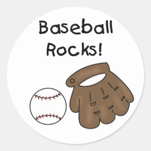 Baseball Rocks T-Shirts und Geschenke Runder Aufkleber