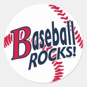 Baseball Rocks von Mudge Studios Runder Aufkleber