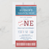 Baseball Rookie 1. Geburtstag Einladung (Vorderseite)