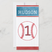 Baseball Rookie 1. Geburtstag Einladung (Rückseite)