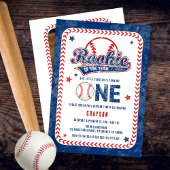 Baseball Rookie Back Foto 1. Geburtstag Party Einladung