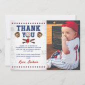 Baseball Rookie Boys Geburtstag Foto Danke Karte (Vorderseite)