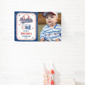 Baseball Rookie des 1. Geburtstags-Party Banner (InSitu)