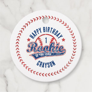 Baseball Rookie des 1. Geburtstags-Party Geschenkanhänger