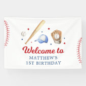 Baseball-Rookie des ersten Geburtstags Banner (Horizontal)