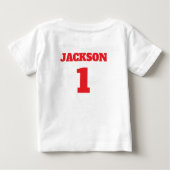 Baseball Rookie des Jahres Baseball 1. Geburtstag Baby T-shirt (Rückseite)