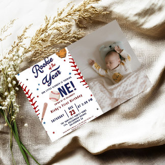 Baseball Rookie des Jahres Baseball 1. Geburtstag Einladung