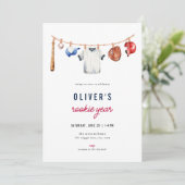 Baseball Rookie Jahr 1. Geburtstag Einladung