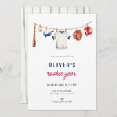 Baseball Rookie Jahr 1. Geburtstag Einladung