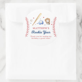Baseball Rookie Jahr Geburtstag Vielen Dank Runder Aufkleber