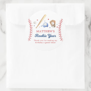 Baseball Rookie Jahr Geburtstag Vielen Dank Runder Aufkleber