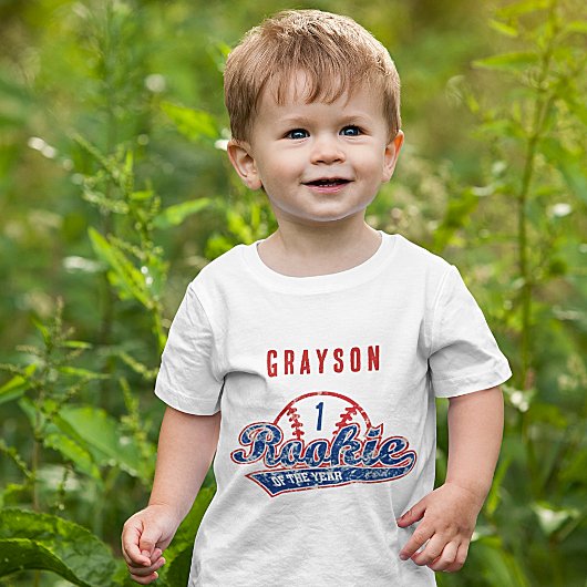 Baseball Rookie of the Year 1st Birthday Party Baby T-shirt