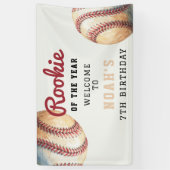 Baseball Rookie of the Year 7th Birthday Welcome  Banner (Vertikal)