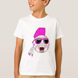 Baseball rosa Mädchen Punk Vektordesign Grafik T-Shirt