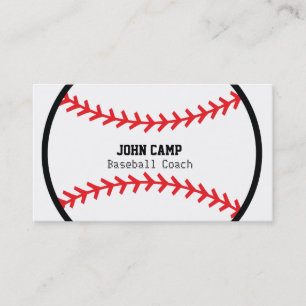 Baseball Rot Stich Coach Sport Geschäftskarte Visitenkarte