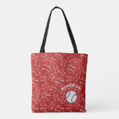 Baseball Rot Überdruck-Tasche Tasche (Rückseite)