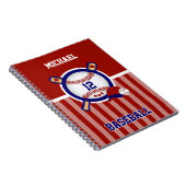 Baseball ⚾ - Rot, Weiß und Blau Notizblock (Rechte Seite)