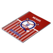 Baseball ⚾ - Rot, Weiß und Blau Notizblock (Linke Seite)