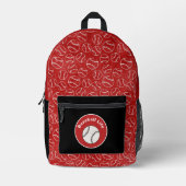 Baseball Roter Druck Bedruckter Rucksack (Vorderseite)