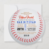 BASEBALL ROUND Bar Bat Mitzvah Einladung (Vorderseite)