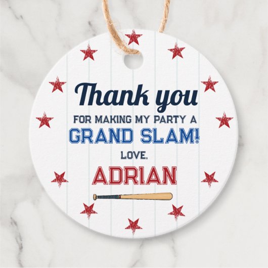 Baseball Round danke Ihnen zum Geburtstag Geschenkanhänger (Vorderseite)