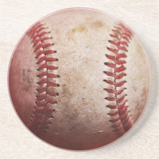 Baseball Round Sandstone Untersetzer (Vorne)
