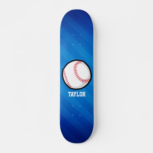 Baseball; Royal Blue Stripes Skateboard (Vorne)