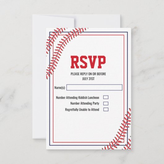 Baseball-RSVP-Karte RSVP Karte (Vorderseite)