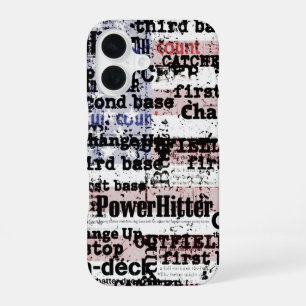 Baseball Ruhm   Verblasste Grunge-amerikanische Fl iPhone 16 Hülle