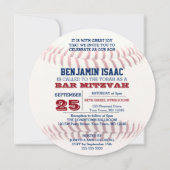 Baseball Runde Bar Mitzvah Einladung (Vorderseite)