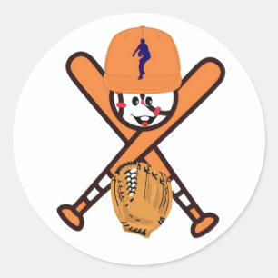 BASEBALL RUNDER AUFKLEBER