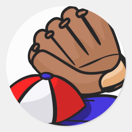 Baseball Runder Aufkleber (Vorderseite)