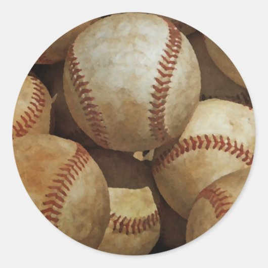 Baseball Runder Aufkleber (Vorderseite)