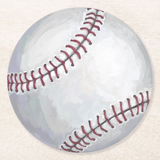 Baseball Runder Pappuntersetzer (Vorderseite)