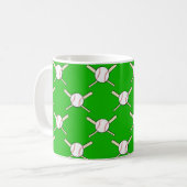 Baseball - Säcke und Fledermäuse Nahtloses Muster Kaffeetasse (Vorderseite Links)
