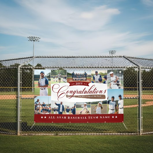 Baseball-Saison-Team-Gratulation-Fotocollage Banner