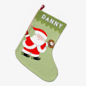 Baseball Santa Großer Weihnachtsstrumpf (Vorderansicht (hängend))