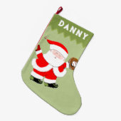 Baseball Santa Großer Weihnachtsstrumpf (Vorderansicht (hängend))