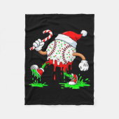 Baseball Santa Hat Christmas Ice Cream Drip Candy Fleecedecke (Vorderseite)
