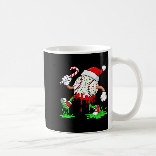 Baseball Santa Hat Christmas Ice Cream Drip Candy  Kaffeetasse (Rechts)